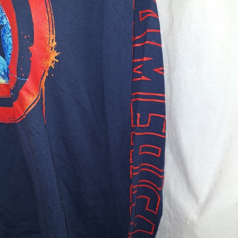 Marvel Navy and Red Captain America Long Sleeve Shirt - Picture 4 of 6